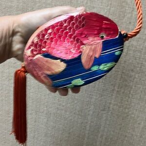Vintage Pink and Blue Fish Design Mini Bag